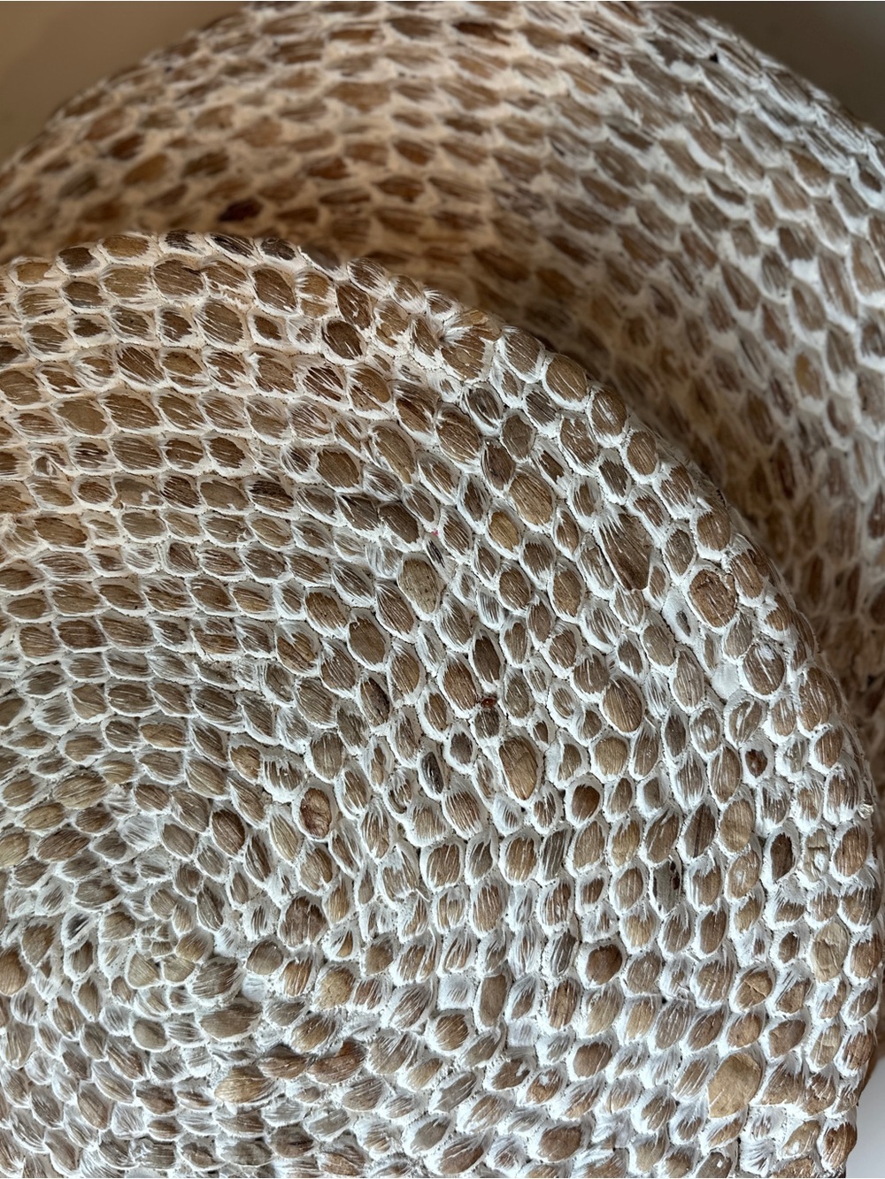 Pottery Barn Natural and White Braided Seagrass Placemats - Set